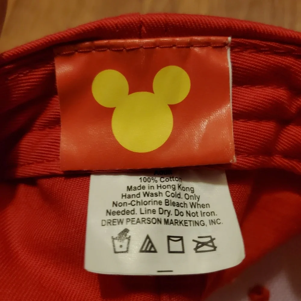 Vintage 90s Mickey Mouse Hat Men Snapback Red Disney Est‎ 1928